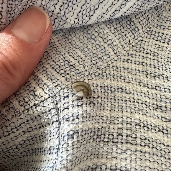 Robert Graham Mens Tailored Fit Blue Gray Button Down Casual Shirt Size Large - Picture 7 of 12